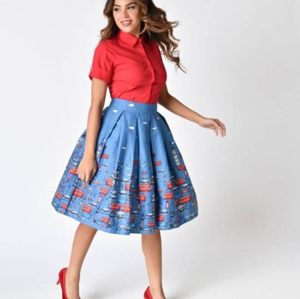 🌻LONDON scene 1950s inspired swing skirt